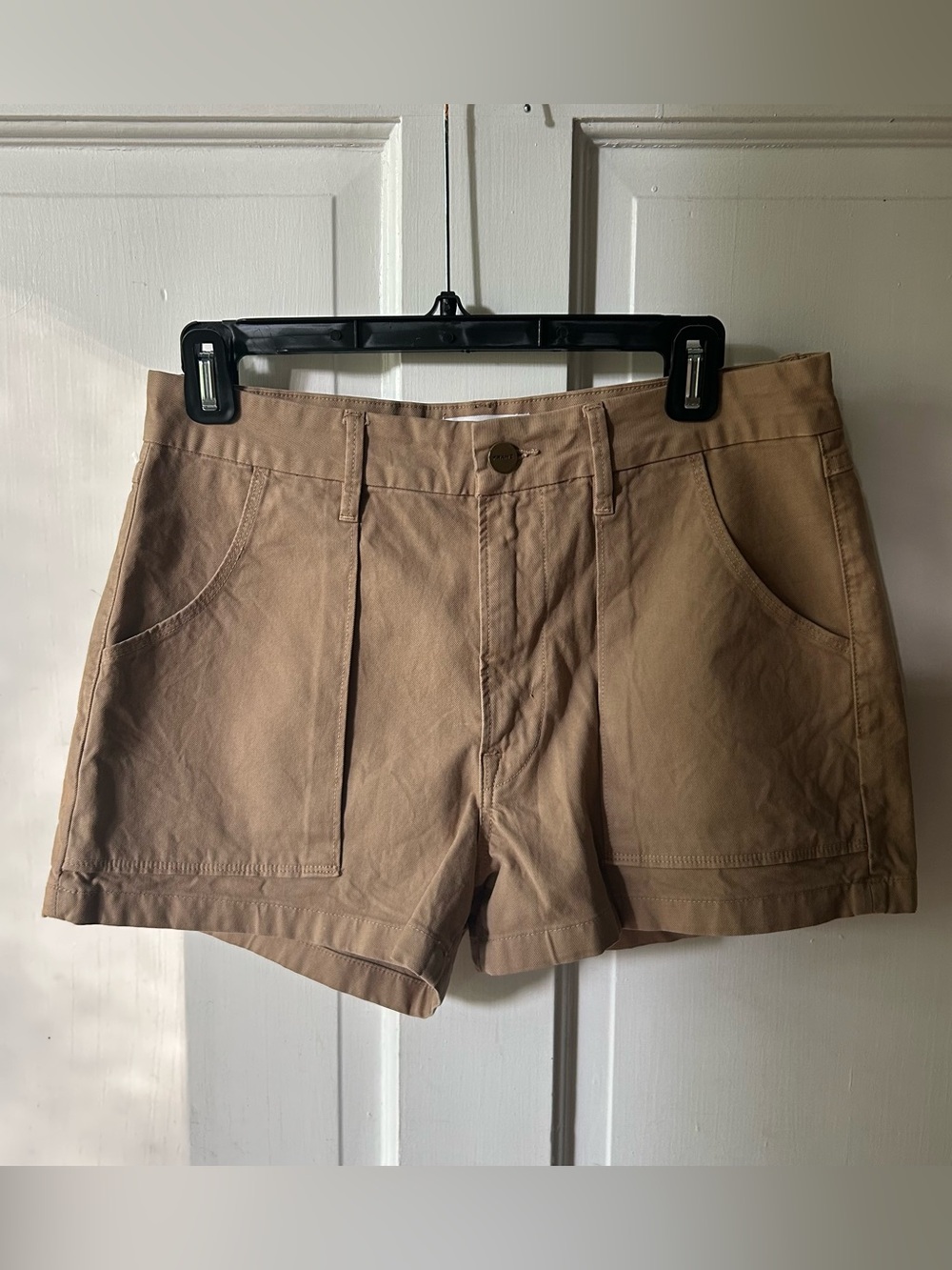 Frame Khaki Utility High-Rise Shorts
